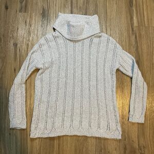 Soft Surroundings Cowl Neck‎ Soft Chenille Sweater Size Medium Blue